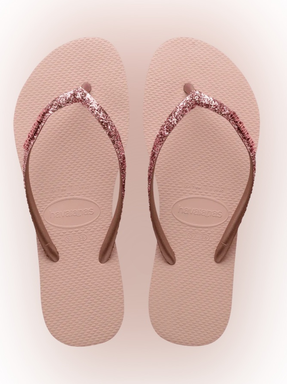 Havaianas Pink Glitter Strap Flip Flops
